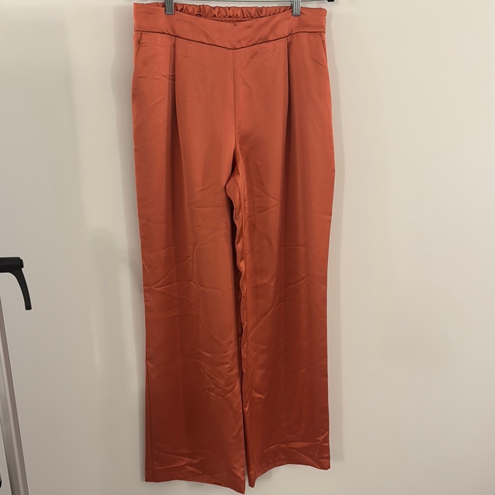 Elegant Orange Women's Pants